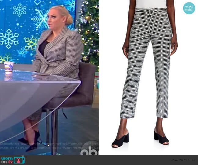 Marcia Geometric Straight-Leg Ankle Pants by Elie Tahari worn by Meghan McCain on The View