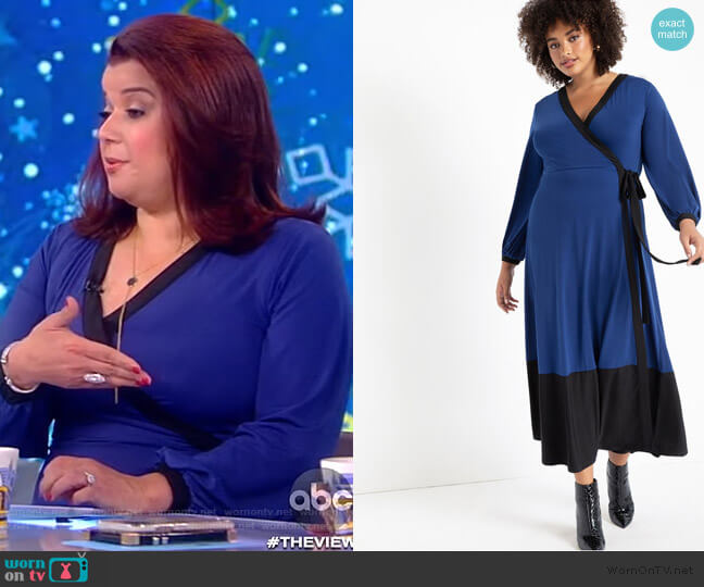 Colorblocked Wrap Dress by Eloquii worn by Ana Navarro on The View