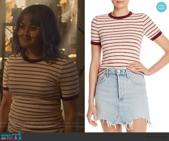 Striped Ringer Tee by Enza Costa worn by Gert Yorkes (Ariela Barer) on Marvels Runaways