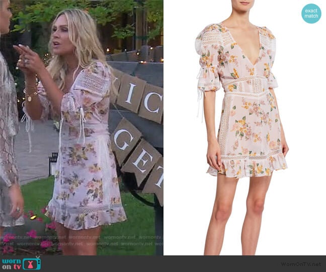 Isadora Lace-Trim Floral Dress by For Love & Lemons worn by Tamra Judge on The Real Housewives of Orange County