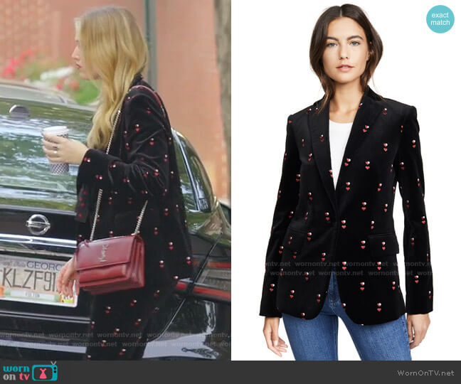 Classic Velvet Blazer by Frame worn by Kirby Anders (Maddison Brown) on Dynasty