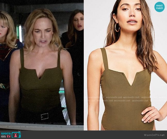 Free People Pippa V-Wire Bodysuit worn by Sara Lance (Caity Lotz) on Legends of Tomorrow