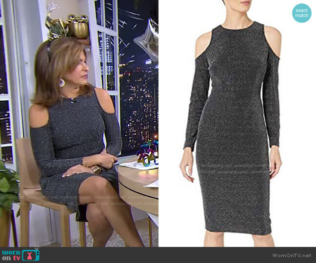  Geo Lurux Novelty Cold Shoulder Dress by Maggy London worn by Hoda Kotb on Today