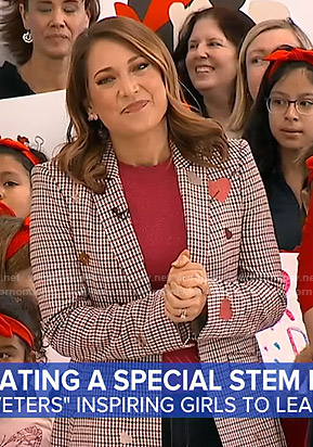 Ginger’s checked embroidered blazer on Good Morning America