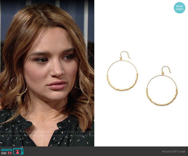 Gorjana Laguna Drop Hoops worn by Summer Newman (Hunter King) on The Young & the Restless