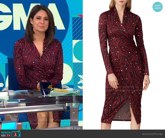 Animal Printed Sheath Dress by Great Jones worn by Cecilia Vega on Good Morning America