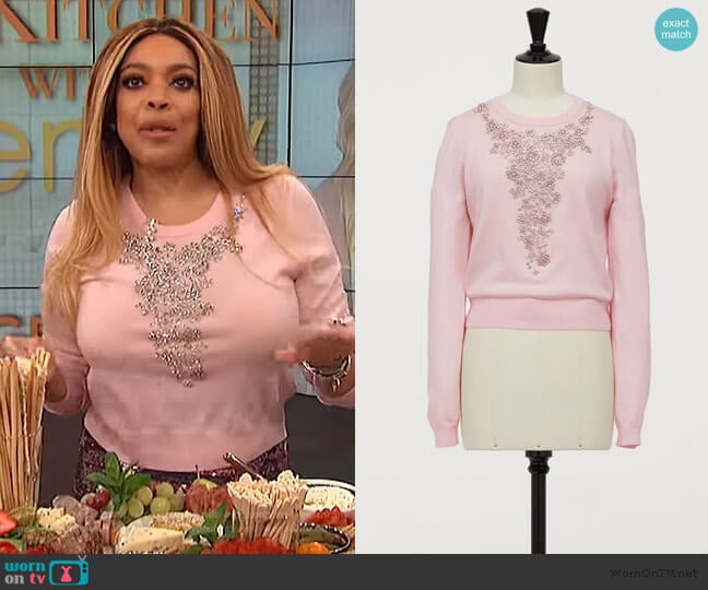 Sweater with Rhinestones by H&M worn by Wendy Williams on The Wendy Williams Show