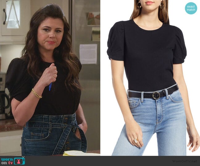 Twisted Puff Sleeve Tee by Halogen worn by Lori Mendoza (Tiffani Thiessen) on Alexa & Katie