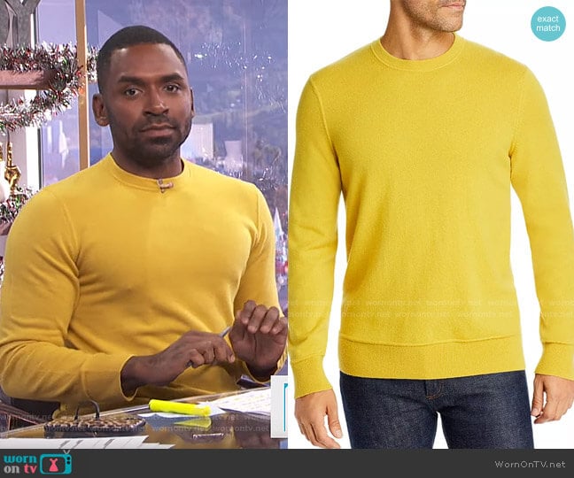 Hilles Cashmere Crewneck Sweater by Theory worn by Justin Sylvester on E! News