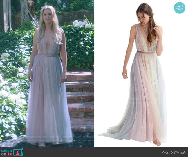 Hutton Rainbow Tulle A-Line Wedding Dress by Willowby worn by Karolina Dean (Virginia Gardner) on Marvels Runaways