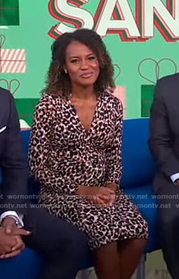 Janai's leopard print surplice dress on Good Morning America