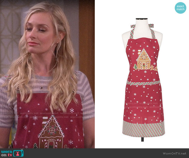 KAF Home Gingerbread Apron worn by Gemma (Beth Behrs) on The Neighborhood