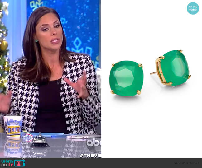 Small Square Stud Earrings by Kate Spade worn by Abby Huntsman on The View