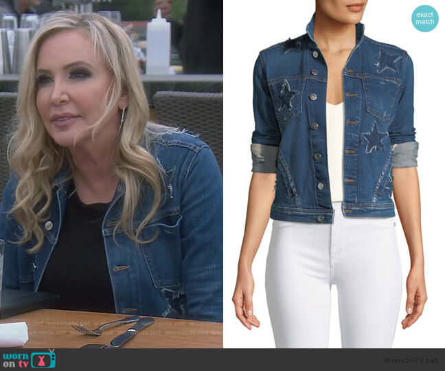 Janelle Slim Raw-Edge Jacket by L'Agence worn by Shannon Beador on The Real Housewives of Orange County