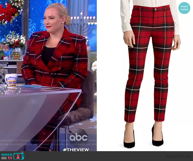 Plaid Straight-Leg Pants by Ralph Lauren worn by Meghan McCain on The View