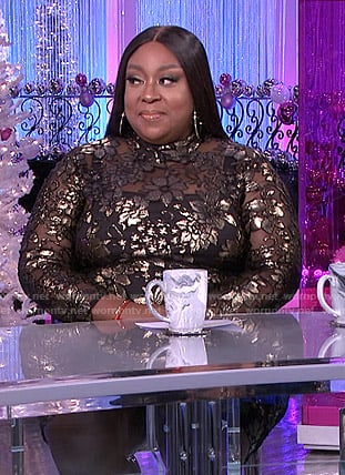 Loni’s metallic floral dress on The Real