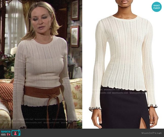 Maje Mimosa Sweater worn by Sharon Newman (Sharon Case) on The Young and the Restless