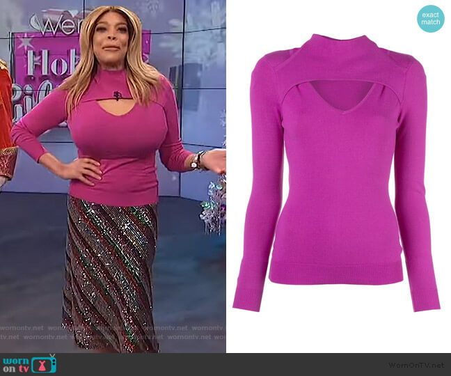 Cutout Jersey Jumper by Milly worn by Wendy Williams on The Wendy Williams Show