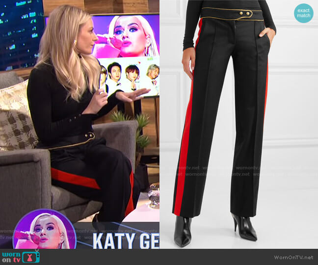 Striped Straight-Leg Pants by Paco Rabanne worn by Morgan Stewart on E! News