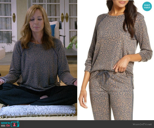 PJ Salvage Leo Sport Long Sleeve Pajama Top worn by Bonnie Plunkett (Allison Janney) on Mom