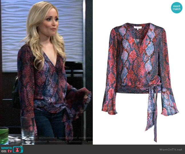 Parker Isabella Blouse in Serpentina worn by Lulu Spencer Falconeri (Emme Rylan) on General Hospital