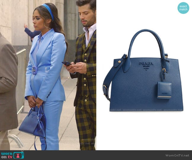 Monochrome Saffiano Tote by Prada worn by Cristal Jennings (Daniella Alonso) on Dynasty