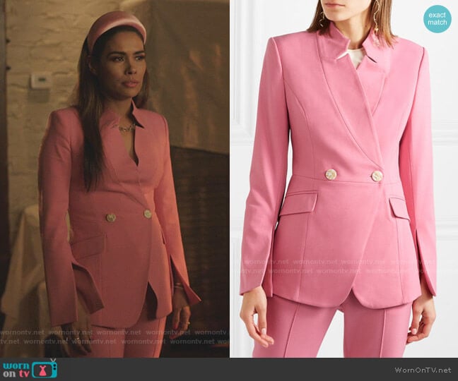 WornOnTV: Cristal’s pink double breasted blazer on Dynasty | Daniella ...