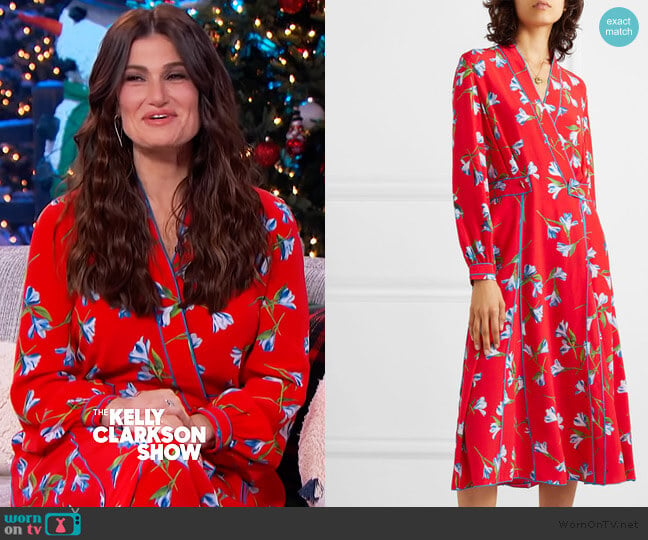 Hugo Floral-Print Jacket Dress by Rag and Bone worn by Idina Menzel on The Kelly Clarkson Show