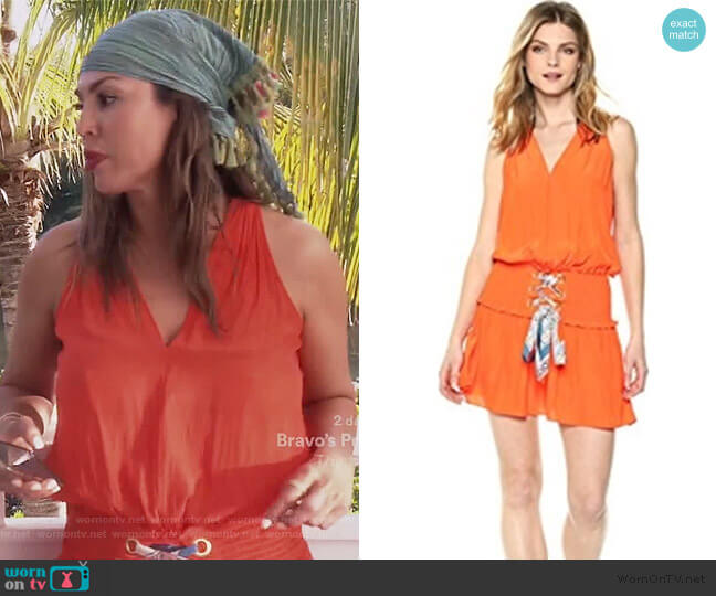 Bianca Printed Tie Dress by Ramy Brook worn by Kelly Dodd  on The Real Housewives of Orange County