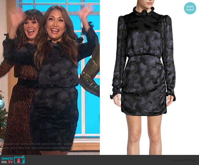 WornOnTV: Carrie’s black jacquard mini dress on The Talk | Carrie Inaba ...