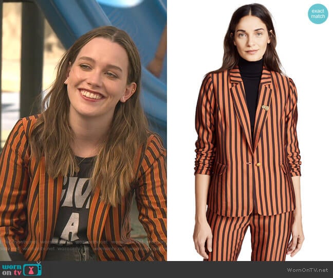 Classic Striped Blazer by Scotch & Soda worn by Love Quinn (Victoria Pedretti) on You