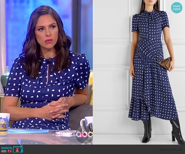 Ruched printed crepe midi dress by Self Portrait worn by Abby Huntsman on The View