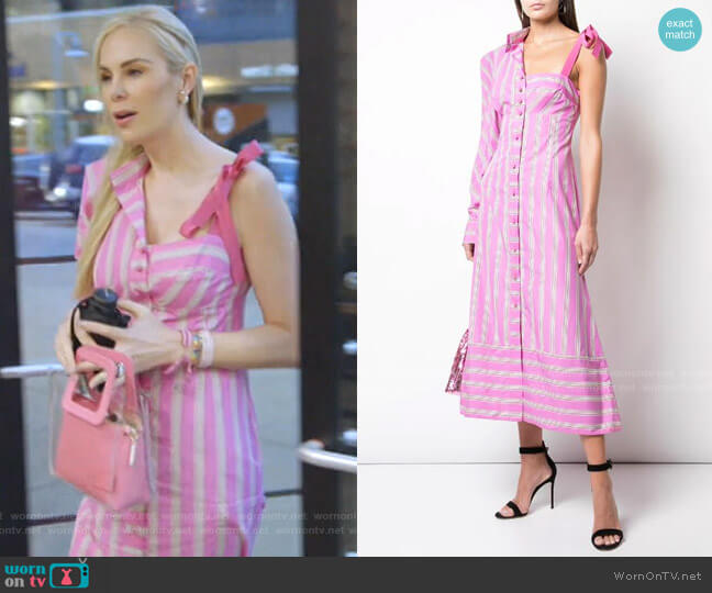 Striped Asymmetric Shirt Dress by Silvia Tcherassi worn by Kameron Westcott  on The Real Housewives of Dallas