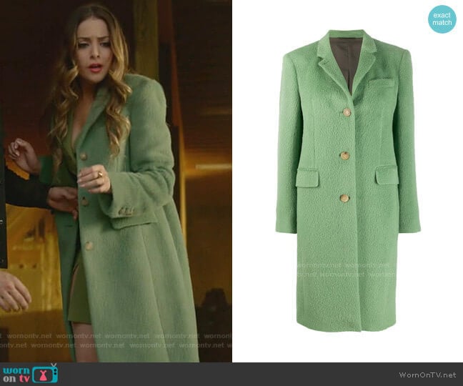 Single-Breasted Coat by Acne Studios worn by Fallon Carrington (Elizabeth Gillies) on Dynasty