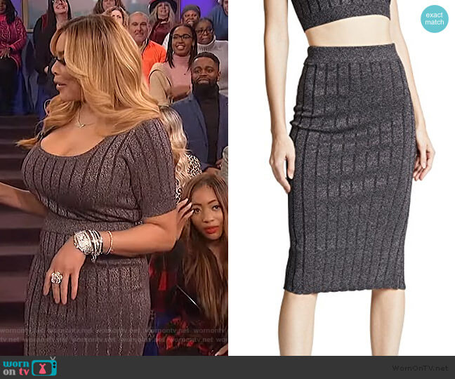 Metallic Skirt by T by Alexander Wang worn by Wendy Williams on The Wendy Williams Show