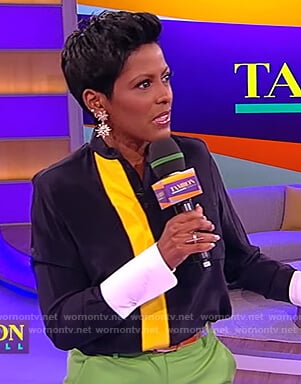 Tamron's contrast blouse on the Tamron Hall Show