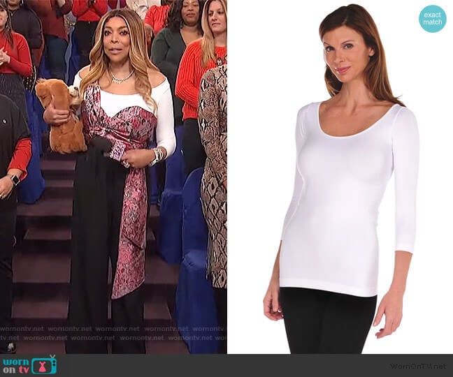 3/4 Sleeve Solid by Tees by Tina worn by Wendy Williams on The Wendy Williams Show