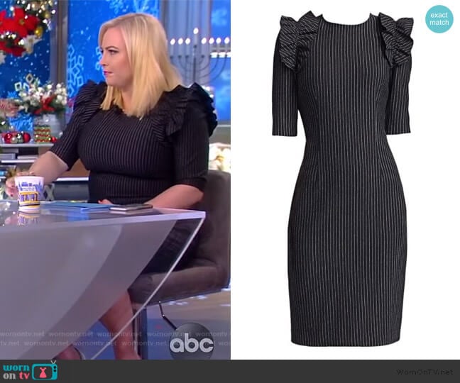 Pinstripe Sheath Dress by Teri Jon worn by Meghan McCain on The View