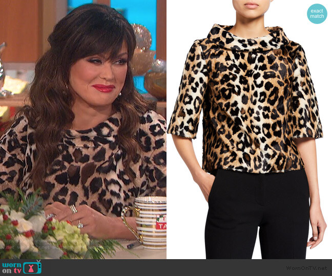 Faux Leopard Roll-Neck by Trina Turk worn by Marie Osmond on The Talk