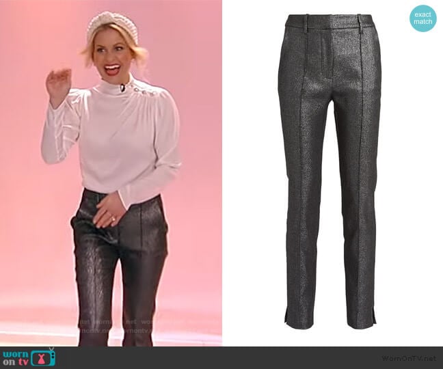 Carlson Lurex Trousers by Veronica Beard worn by Candace Cameron Bure on the Tamron Hall Show