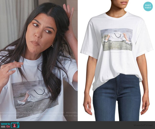 10th Anniversary Graphic Tee by Victoria Beckham worn by Kourtney Kardashian  on Keeping Up with the Kardashians