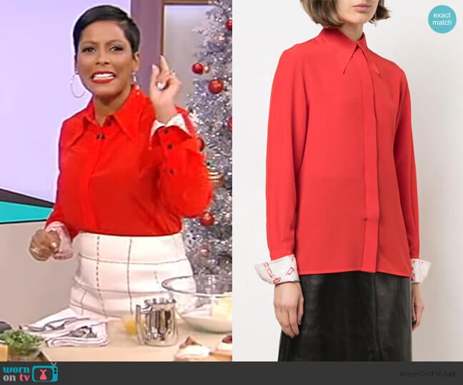 Printed Cuffs Buttoned Shirt by Victoria Beckham worn by Tamron Hall on Tamron Hall Show