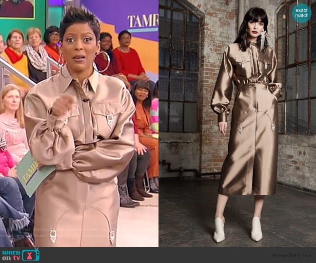 Bronte Patch Pocket Shirtdress by Victoria Hayes worn by Tamron Hall on Tamron Hall Show