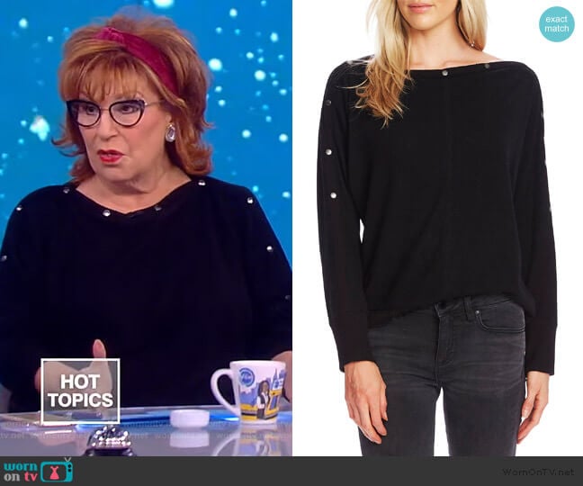 Snap Trim Dolman Sleeve Sweater by Vince Camuto worn by Joy Behar on The View