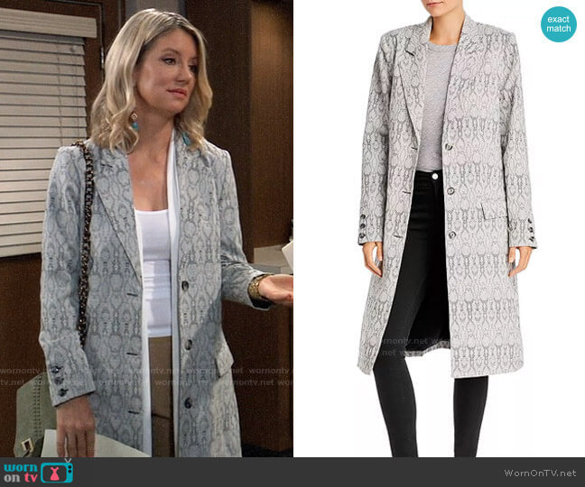 WAYF Marly Snake Print Coat worn by Nina Reeves (Cynthia Watros) on General Hospital