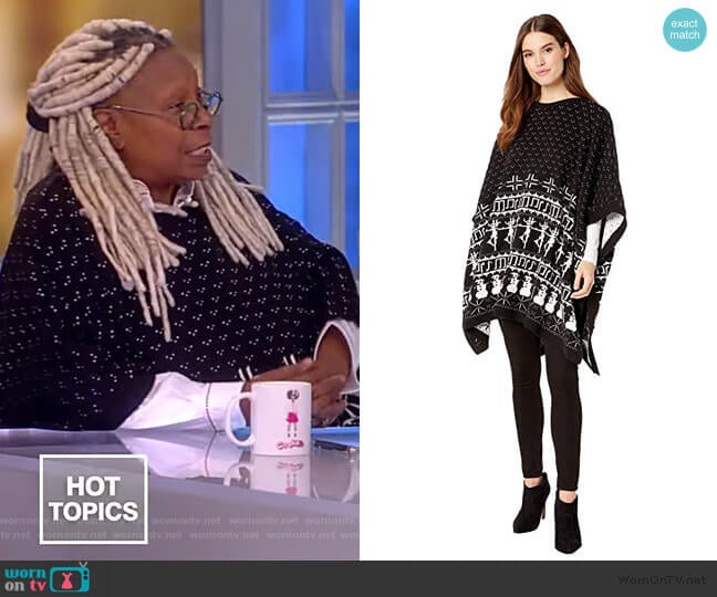 Fair Isle Knit Cape by Dubgee by Whoopi worn by Whoopi Goldberg on The View