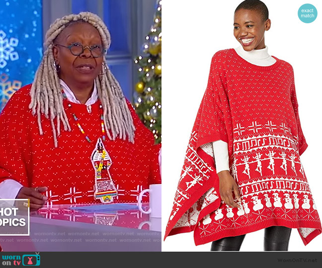 Fair Isle Knit Cape by Whoopi worn by Whoopi Goldberg on The View