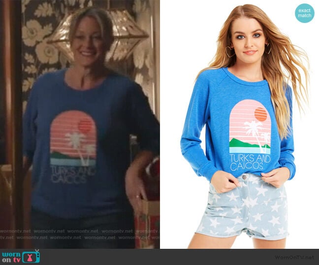 Turks and Caicos Fiona Crew by Wildfox worn by Teri Polo on Good Trouble