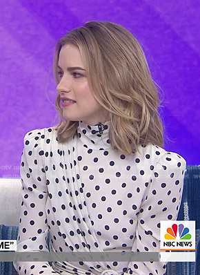 Willa Fitzgerald’s white polka dot dress on Today