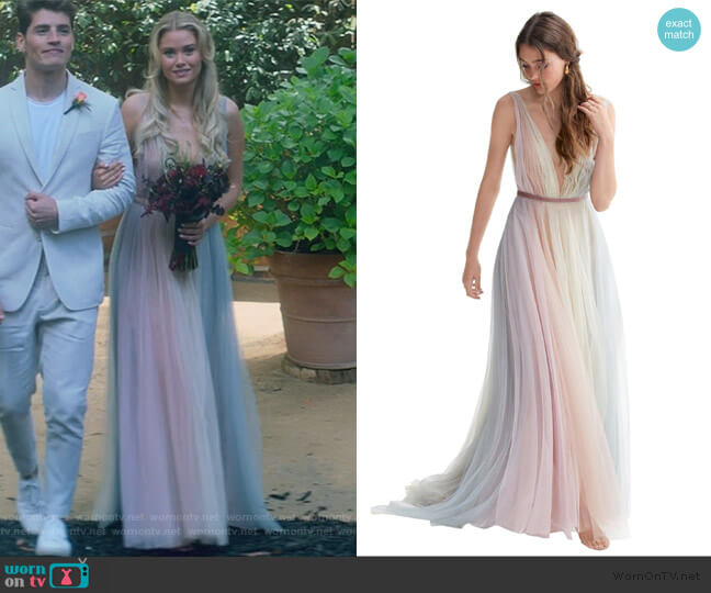 Karolina’s tulle multicolored gown on Marvels Runaways